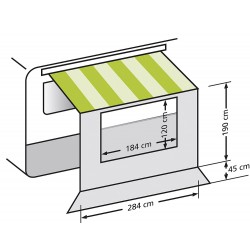 Tenda frontale tendalino camper con finestra