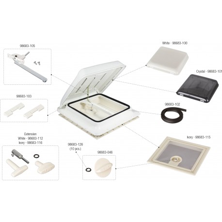 OBLO FIAMMA vent 40x40 crystal dettagli