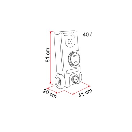 Tanica acqua per camper ROLL TANK 40F misure