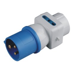 Adattatore presa industriale schuko+spina 3 POLI