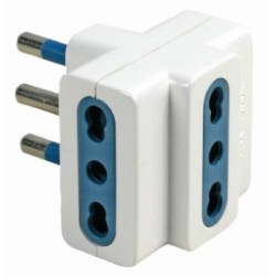 Adattatore triplo 2P+T spina 16A - 3 prese bipasso 16A