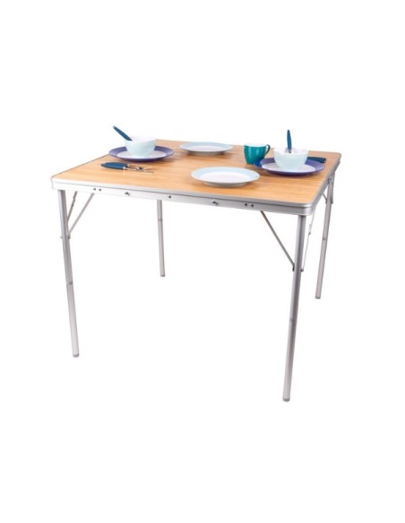 Tavolo da campeggio con piano in bambù cm 90 x 90 Matera