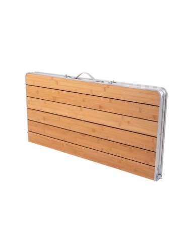 Tavolo da campeggio con piano in bambù cm 90 x...