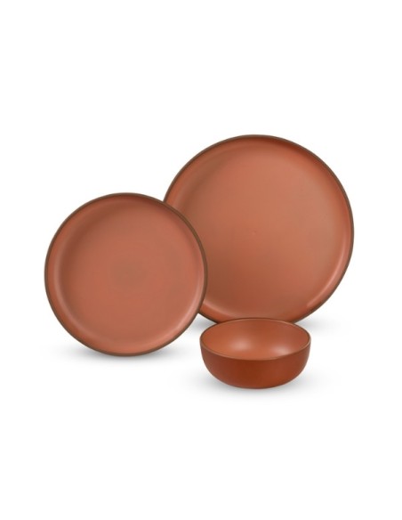 set stoviglie 6 pezzi colore terracotta