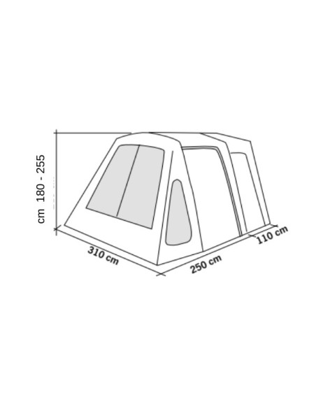 veranda gonfiabile per van misure