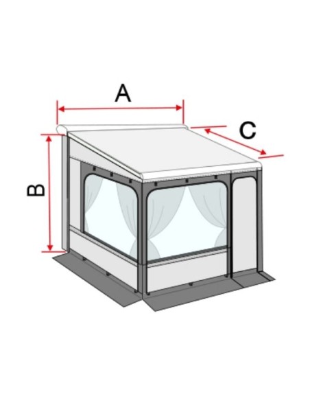 privacy room fiamma modulo base cm 300