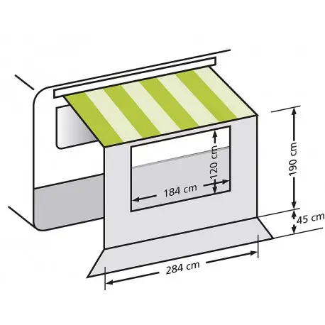 Tenda frontale tendalino camper con finestra