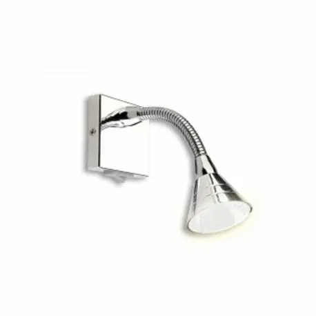 faretto spot cromato base piana