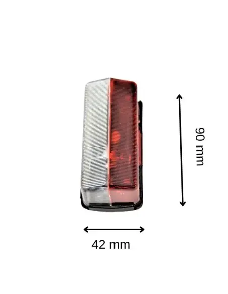 Fanalino ingombro camper di colore bianco rosso misure