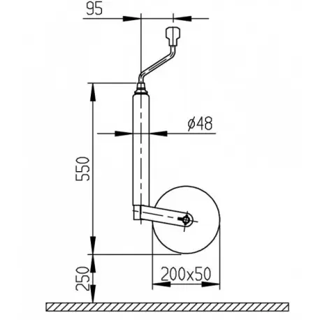 Ruotino telescopico per carrello misure